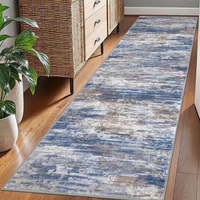 KOZYFLY Modern Abstract Hallway Runner Rug, 2.6x8 Washable Rug Runner Non-Slip - Image 7