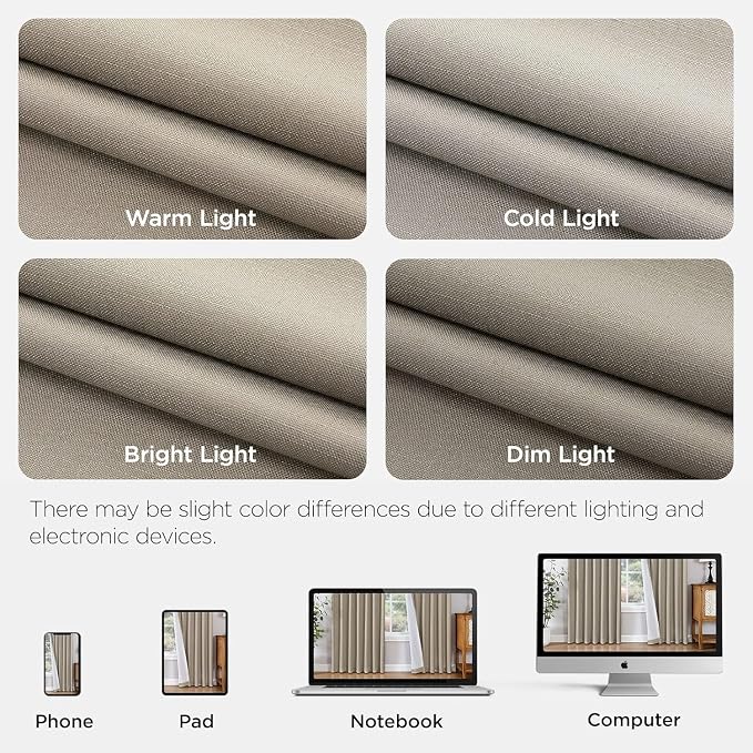 Joydeco Pinch Pleated Linen Curtains - Image 8