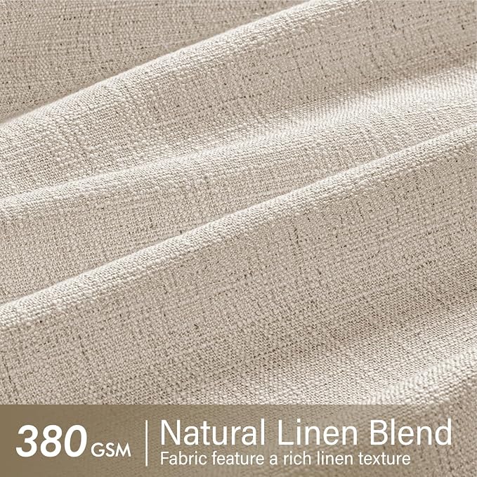 MIULEE Pinch Pleated Thick Linen Curtains 102 Inches Long 2 Panels - Image 4
