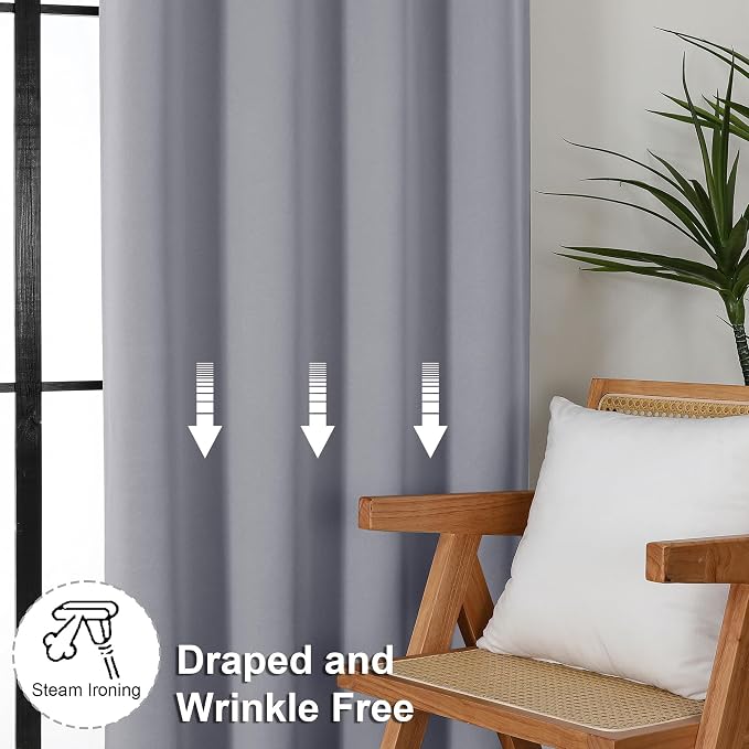Simplebrand Ava Silver Grey Blackout Curtains - Image 7