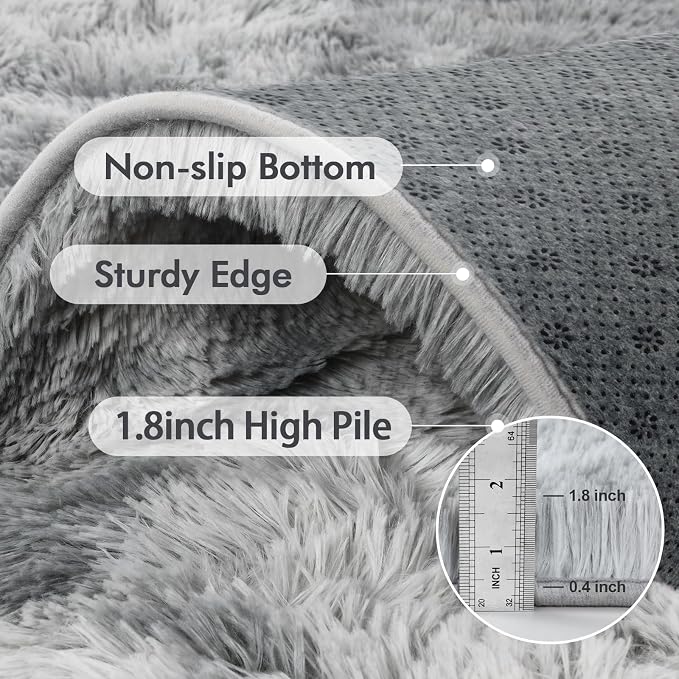 8x10 Ft Extra Large Shag Rugs for Living Room, Tie Dyed Ultra Soft Fluffy Furry - Image 5