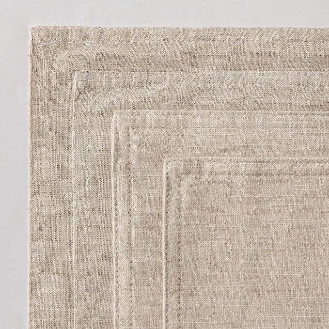 MIULEE Beige Linen Pillow Covers Pack of 4 Decorative Natural Solid Throw - Image 6