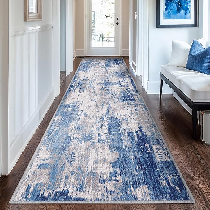 Washable Area Rugs 2'x6' Non-Slip Modern Abstract Soft - Image 7