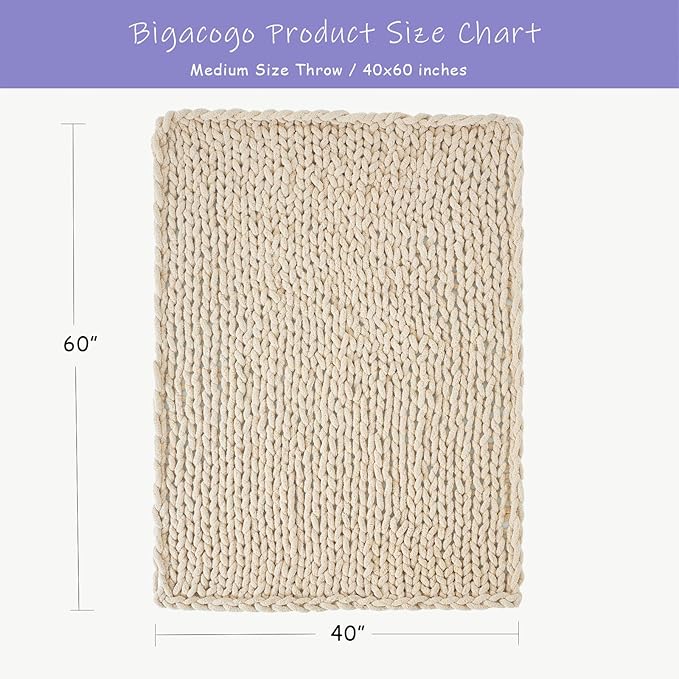 Bigacogo Chunky Knit Throw Blanket - Image 2