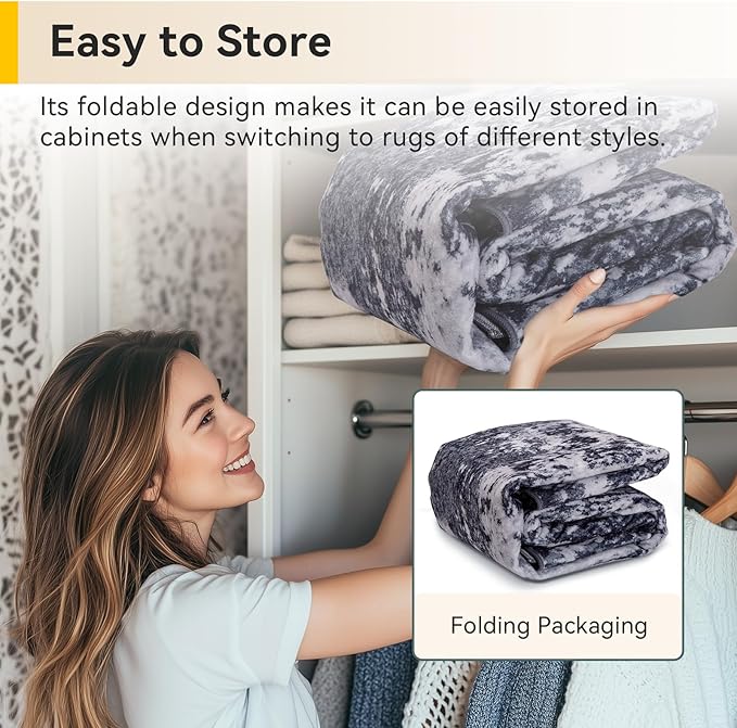Washable Area Rugs 6ft Non-Slip Modern Abstract Soft - Image 5