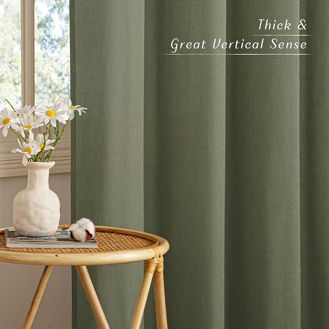 NICETOWN Linen Curtains 84 inch Long, Grommet Thick Linen Blend Window - Image 5