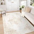 Area Rug 5x7 Washable Rug, Vintage Boho Medallion Rugs Non-Slip Soft Low Pile by VECARF