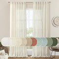 LAMIT Ivory 90 Inches Long Linen Sheer Curtains by LAMIT