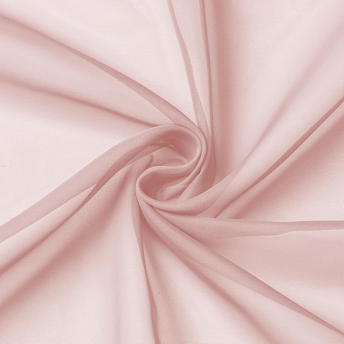 Aiyufeng Blush Pink Sheer Curtains 54 Inch Length 2 Panels Set, Light Filtering - Image 5