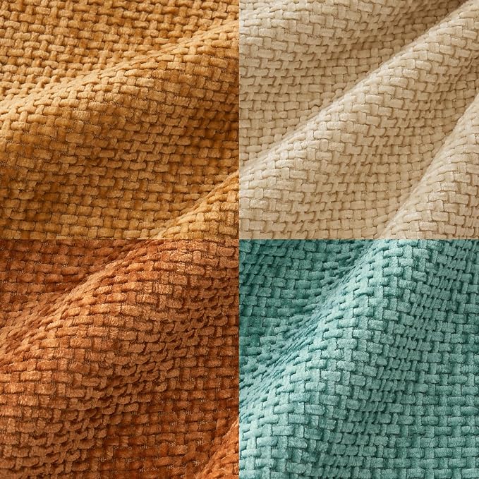MIULEE Pack of 4 Orange/Teal Couch Throw Pillow Covers 20x20 Inch Yellow Green - Image 6