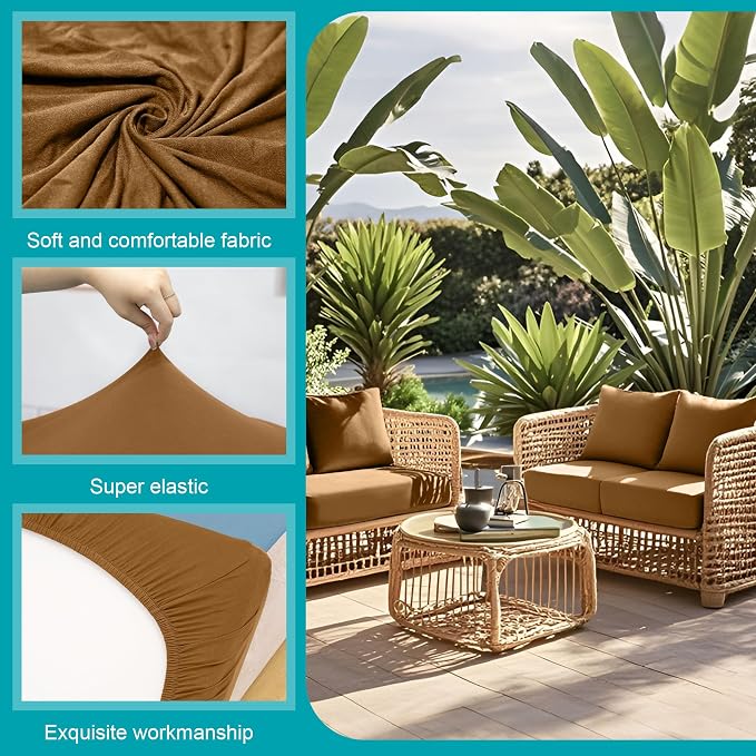 12Pcs Stretch Patio Cushion Covers, Outdoor Couch Covers Replacement, Outdoor - Image 3