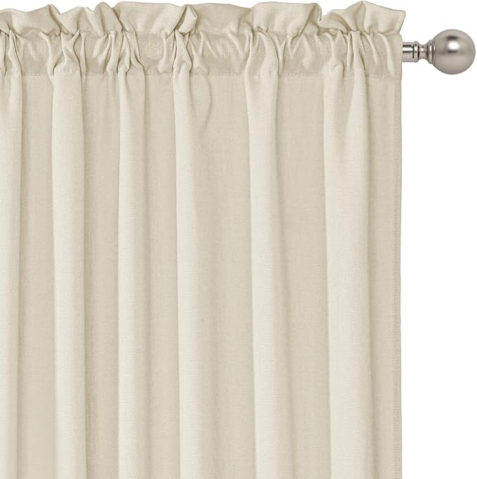 RYB HOME Cafe Curtains 24 inches Length, 2 Panels Kitchen Curtains and Valances - Image 2