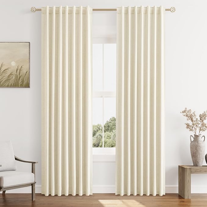 Guken 100% Blackout Curtains 80 Inch Length 2 Panels Set by Guken