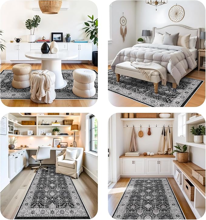 Washable 4x8 Hallway Runner Rug: Vintage 8ft Soft Runners - Image 7