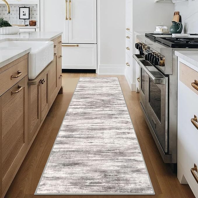 KOZYFLY Modern Abstract Hallway Runner Rug, 2.6x8 Washable Rug Runner Non-Slip - Image 3