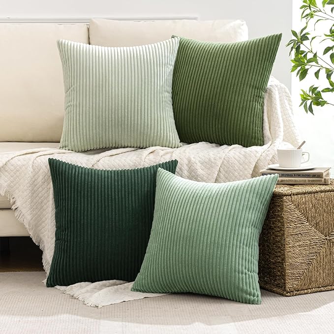 MIULEE Boho Farmhouse Sage Green Throw Pillow Covers 22x22 Inch Set of 4 - Image 4
