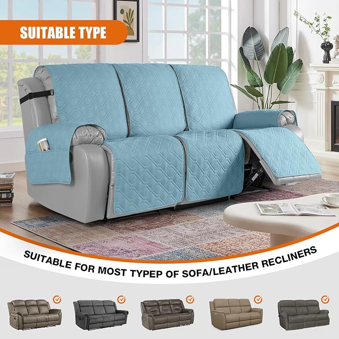 VANSOFY Waterproof Recliner Couch Covers, Sofa Covers 1-Piece Washable - Image 5