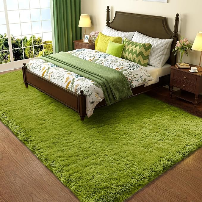 Ophanie Green Rug Grass Area Rugs by Ophanie