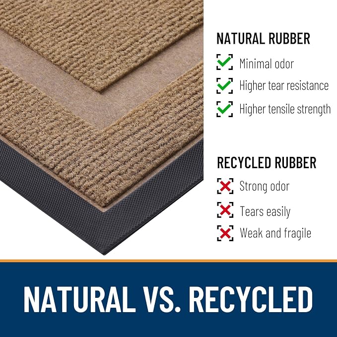OLANLY Front Door Mat Outside 71x23, All-Season Heavy-Duty Rubber Doormat | - Image 4