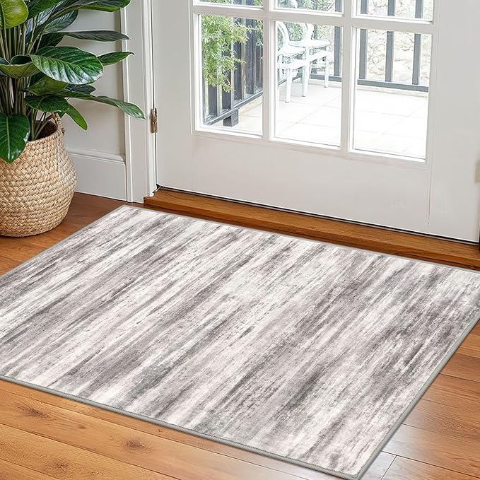 KOZYFLY Modern Abstract Small Area Rugs 2x3, Washable Kitchen Rug Non-Slip Soft by KOZYFLY