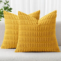 MIULEE Pack of 2 Corduroy Decorative Euro Sham Throw Pillow Covers 24x24 Inch by MIULEE