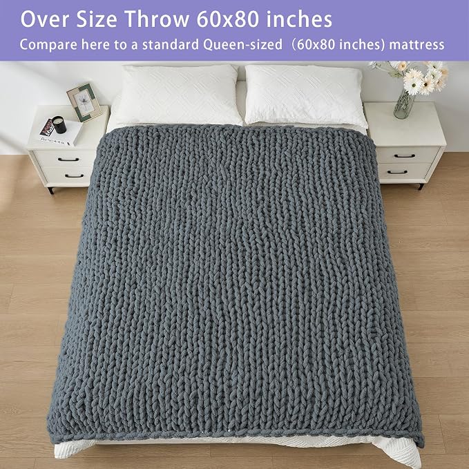 Bigacogo Chunky Knit Throw Blanket - Image 5