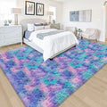 Tie-Dye Purple Rainbow Soft Shaggy Fluffy Rug by JiaoBaba