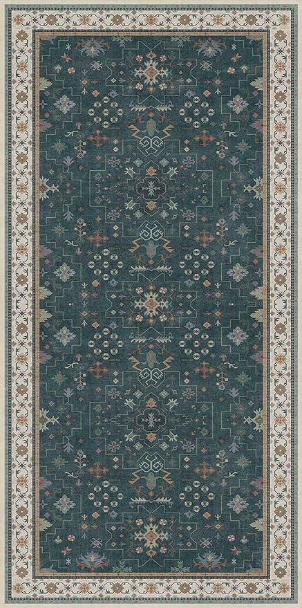 Dark Green Oushak 3x6 Kitchen Rug - Image 2