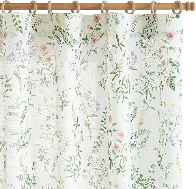 jinchan Floral Linen Blend Curtains - Image 8