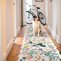 Washable 3x12 Hallway Runner Rug: Soft Floral Scalloped Runners by HYHAOYUNLAI