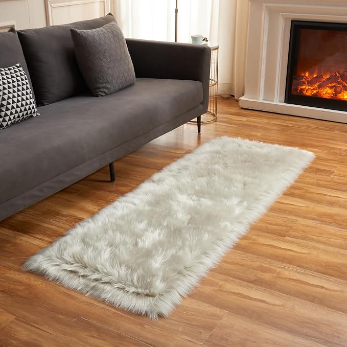 EasyJoy Ultra Soft Fluffy Rugs Faux Fur Rug Chair Cover Seat Pad Fuzzy Area Rug - Image 3