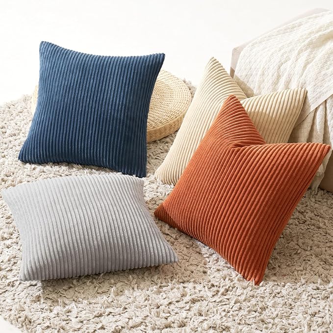 MIULEE Boho Farmhouse Throw Pillow Covers 18x18 Inch Set of 4 Summer Mordern - Image 4