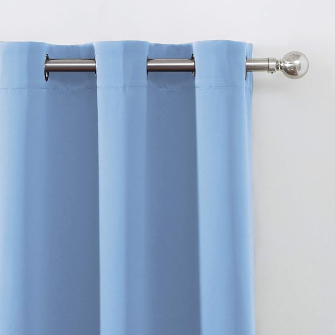 LEMOMO Blackout Curtains 52 x 45 inch/Sky Blue Curtains Set of 2 Panels/Thermal - Image 7