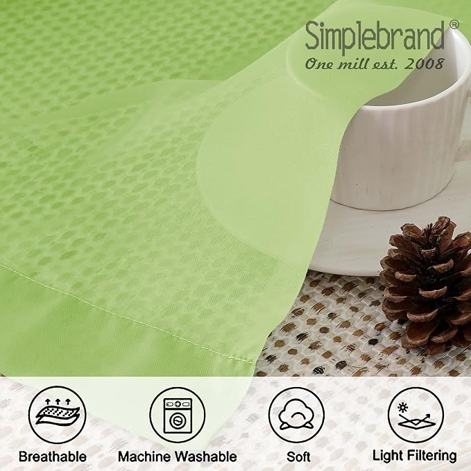 Simplebrand Lime Sheer Curtains 72 Inches Long 2 Panels - Image 7