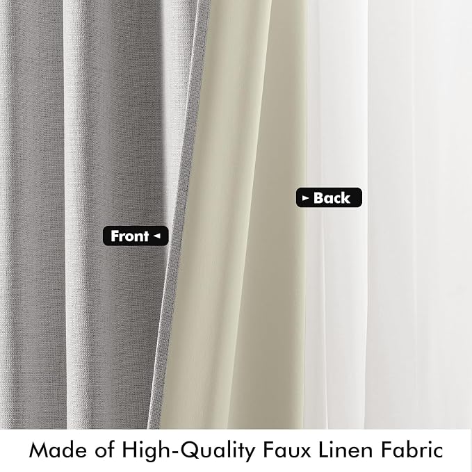 MIULEE 100% Blackout Linen Curtains - Image 6