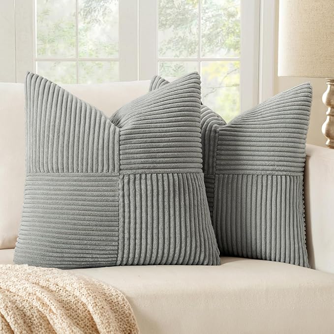 MIULEE Silver Grey Decorative Throw Pillow Covers 18x18 Inch by MIULEE