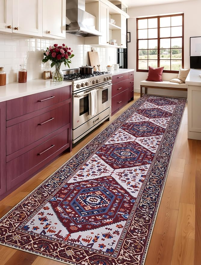 SERISSA Runner Rug for Hallways, Extra Long Boho Rug Ultra Soft Vintage - Image 2