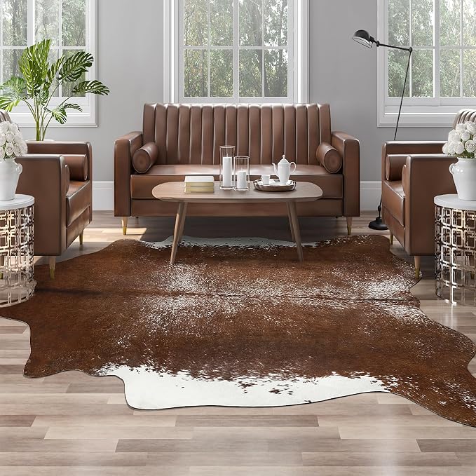 AROGAN 8×10 Feet Western Decor Faux Fur Cowhide Rug, Premium Animal Skin Cow by AROGANAREARUG