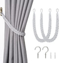 NICEEC 2 Pack Natural Cotton Rope Curtain Tiebacks Elegant Boho Style by NICEEC