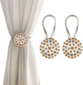 Magnetic Tiebacks for Curtains, 2 Pack Sparkling Crystal Flower Curtain by FOZUBOYO