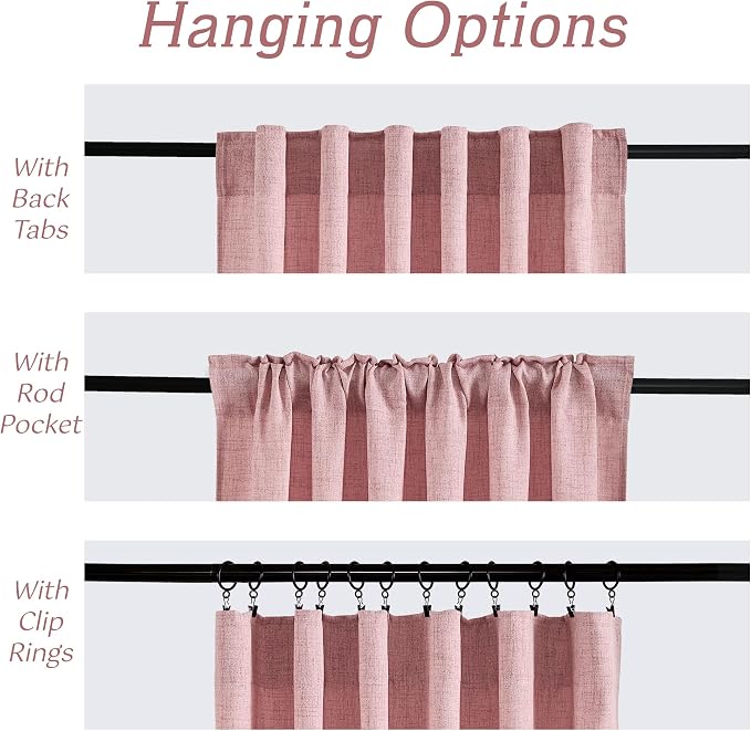 RYB HOME Living Room/Bedroom Curtains and Drapes Linen Sheer, Light Filtering - Image 5