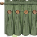 FRAMICS Farmhouse Valance Curtains, Boho Cotton Linen Kitchen Valance, Olive by FRAMICS