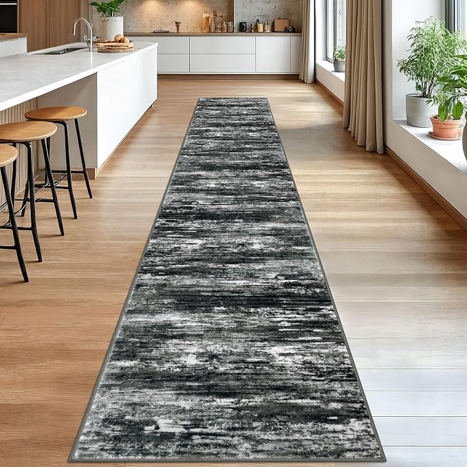 KOZYFLY Modern Abstract Washable Rug Runner 2.6x16 Hallway Rug Runner Non-Slip - Image 3