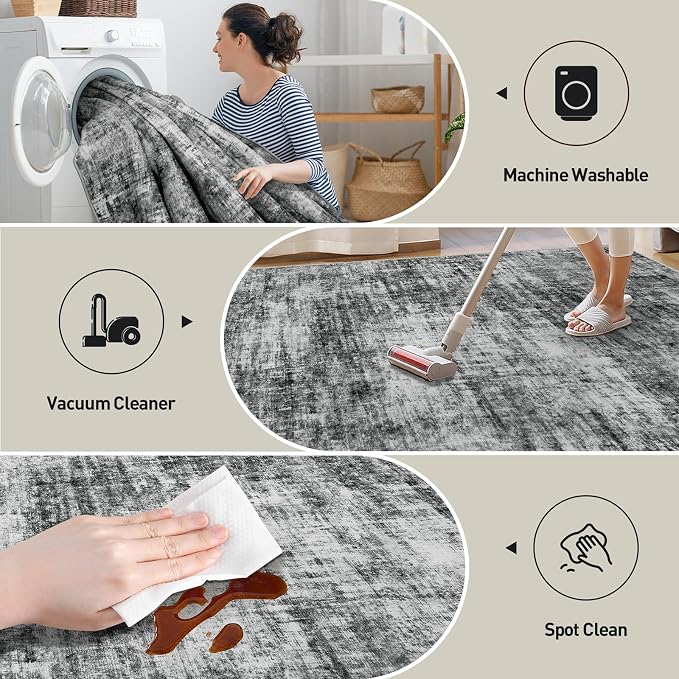 6x9 Area Rugs Washable Rug: Large Modern Abstract Living Room Rug Soft - Image 4