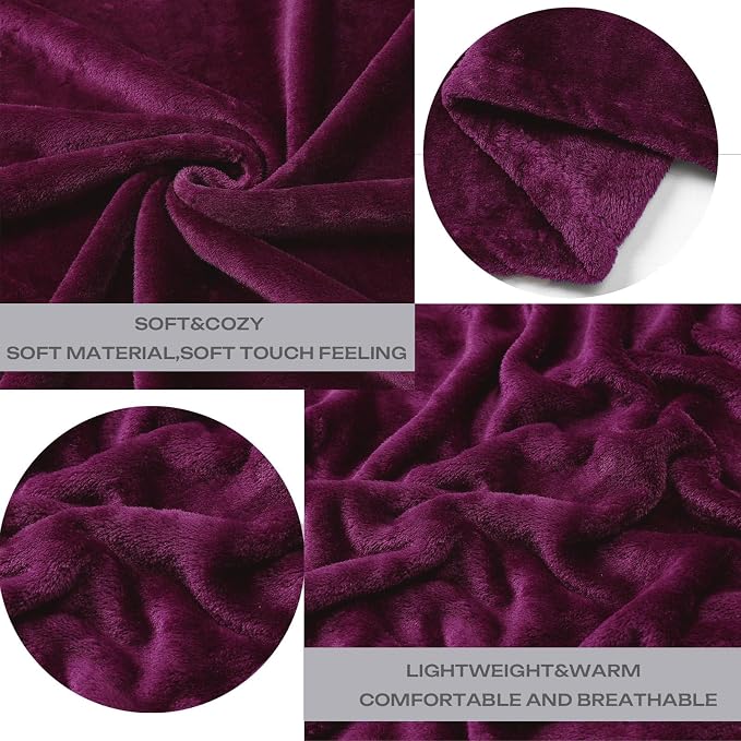 JIAHANNHA Purple Throw Blanket Fleece Blanket 50"x60", Super Soft Cozy Plush - Image 3