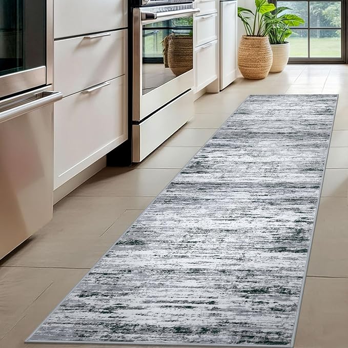 Lansny Modern Abstract Hallway Runner Rug - Image 2