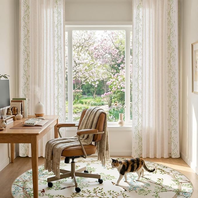 jinchan Evelyn Embroidered Linen Curtains - Image 5