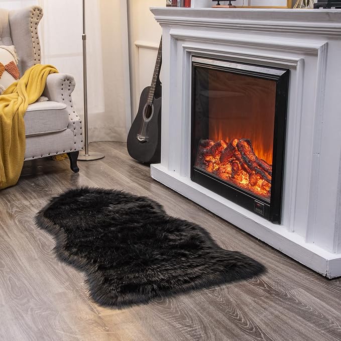 EasyJoy Ultra Soft Fluffy Shaggy Area Rug Faux Fur Rug Chair Cover Seat Pad - Image 5