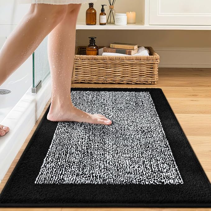 Bathroom Rugs 30x20 Non Slip Washable, Soft Absorbent Quick Dry Mats - Image 2