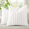decorUhome Summer Cozy Faux Fur Throw Pillow Covers 22x22 Set of 2 Decorative by decorUhome